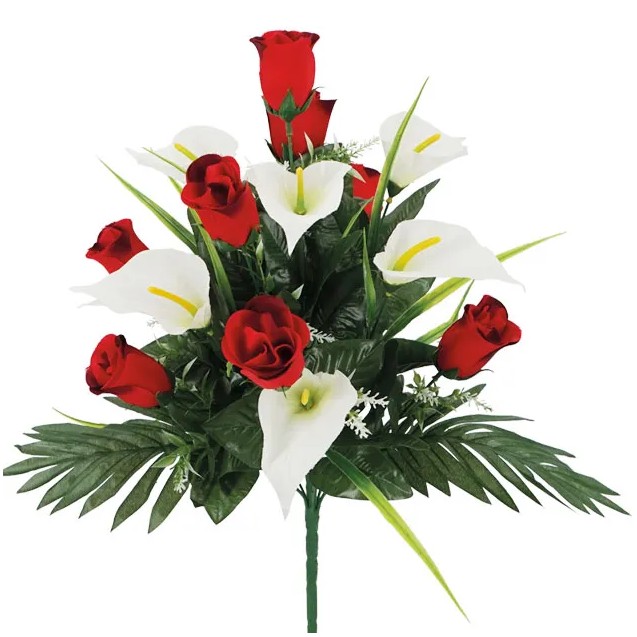 ΜΠΟΥΚΕΤΟ ΚΟΚΚΙΝΟ/ΛΕΥΚΟ ΚΑΛΑΣ-ΤΡΙΑΝΤΑΦΥΛΛΟ Χ18 - Φ36x50cm 12/60ΚΙΒ – Δίνει premium χαρακτήρα στο περιβάλλον | iroots.gr