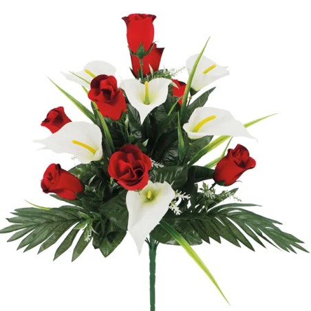 ΜΠΟΥΚΕΤΟ ΚΟΚΚΙΝΟ/ΛΕΥΚΟ ΚΑΛΑΣ-ΤΡΙΑΝΤΑΦΥΛΛΟ Χ18 - Φ36x50cm 12/60ΚΙΒ – Δίνει premium χαρακτήρα στο περιβάλλον | iroots.gr