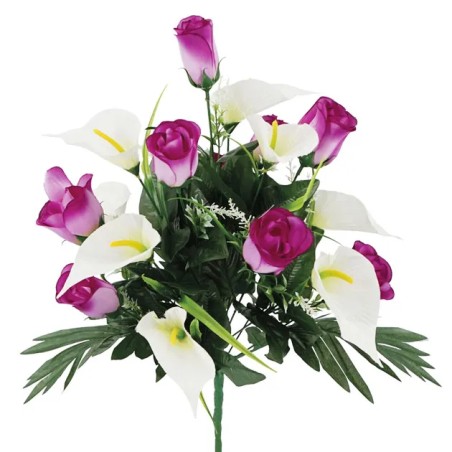 ΜΠΟΥΚΕΤΟ ΜΩΒ/ΛΕΥΚΟ ΚΑΛΑΣ-ΤΡΙΑΝΤΑΦΥΛΛΟ Χ18 - Φ36x50cm 12/60ΚΙΒ – Αναβαθμίζει άμεσα τον χώρο σου | iroots.gr