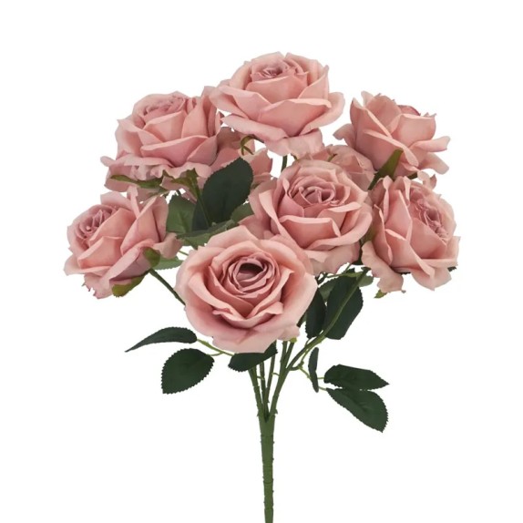 ΜΠΟΥΚΕΤΟ ΤΡΙΑΝΤΑΦΥΛΛΟ ΣΚΟΥΡΟ ΡΟΖ Χ10- Φ30x43cm 12/120KIB – Προσφέρει μοναδική αισθητική | iroots.gr