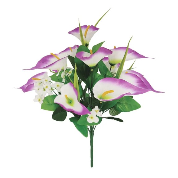 ΜΠΟΥΚΕΤΟ ΜΩΒ/ΛΕΥΚΟ ΚΑΛΑΣ ΜΕ ΠΡΑΣΙΝΟ ΓΕΜΙΣΜΑ Χ11 - Y47cm 18/72ΚΙΒ – Δημιουργεί αίσθηση πολυτέλειας χωρίς κόπο | iroots.gr