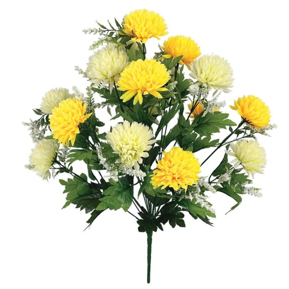 ΜΠΟΥΚΕΤΟ ΚΙΤΡΙΝΟ/ΛΕΥΚΟ ΧΡΥΣΑΝΘΕΜΟ Χ18 - Φ36x50cm 12/48ΚΙΒ – Δίνει premium χαρακτήρα στο περιβάλλον | iroots.gr