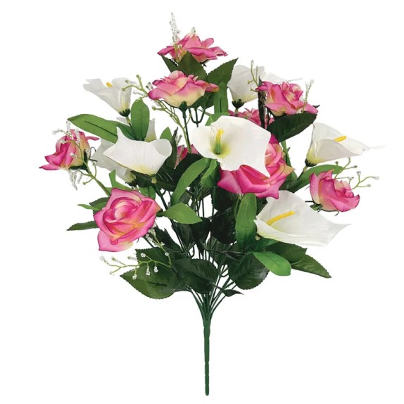 ΜΠΟΥΚΕΤΟ ΡΟΖ/ΛΕΥΚΟ ΚΑΛΑΣ-ΤΡΙΑΝΤΑΦΥΛΛΟ Χ18 - Φ36x50cm 12/48ΚΙΒ – Δίνει premium χαρακτήρα στο περιβάλλον | iroots.gr