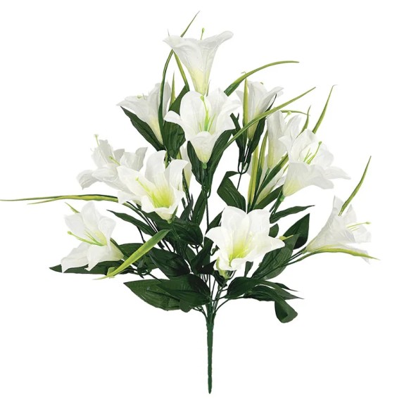 ΜΠΟΥΚΕΤΟ ΛΕΥΚΟ ΚΡΙΝΟΣ Χ14 - Φ36x50cm 18/72ΚΙΒ – Ταιριάζει σε κάθε μοντέρνο ή επαγγελματικό χώρο | iroots.gr