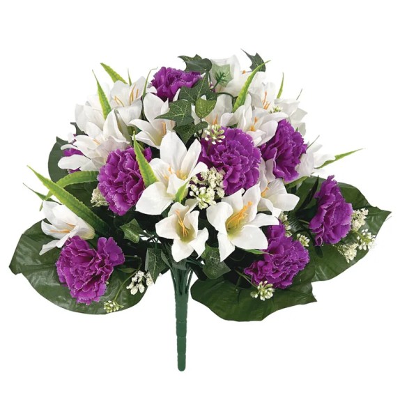 ΜΠΟΥΚΕΤΟ ΜΩΒ/ΛΕΥΚΟ ΚΡΙΝΟΣ-ΓΑΡΥΦΑΛΛΟ Χ36 - Φ43x45cm 12/48ΚΙΒ – Αναβαθμίζει άμεσα τον χώρο σου | iroots.gr