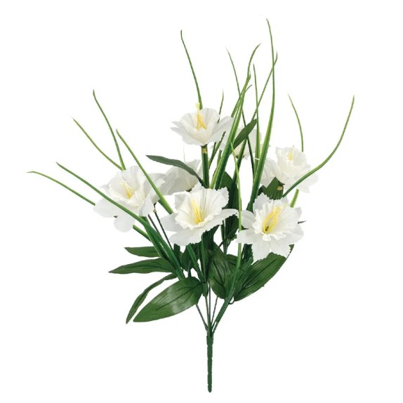 ΛΕΥΚΟ ΜΠΟΥΚΕΤΟ ΝAΡΚΙΣΣΟΣ Χ9 - Y41cm 12/144ΚΙΒ – Δημιουργεί αίσθηση πολυτέλειας χωρίς κόπο | iroots.gr