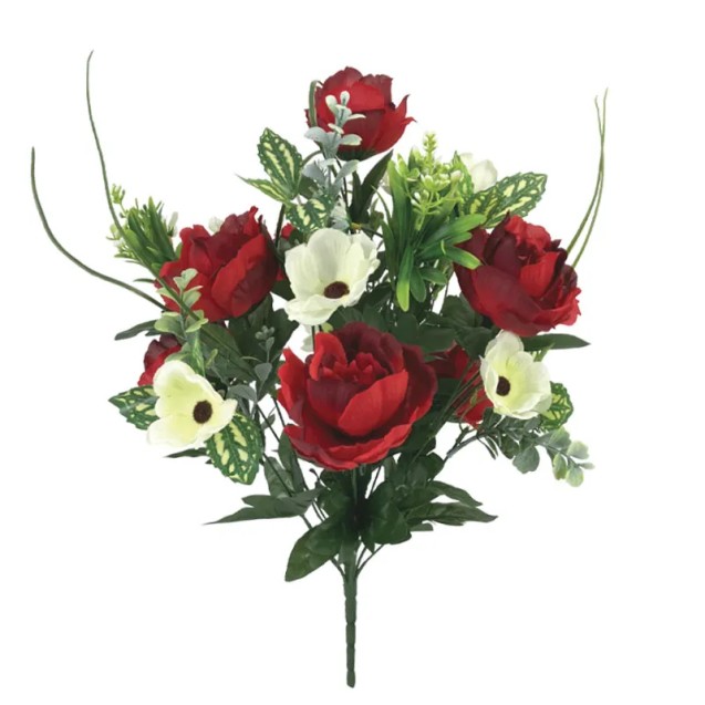 ΜΠΟΥΚΕΤΟ ΤΡΙΑΝΤΑΦΥΛΛΟ/ΠΑΠΑΡΟΥΝΑ ΚΟΚΚΙΝΟ/ΕΚΡΟΥ - Υ50cm 5/20ΚΙΒ – Αναβαθμίζει άμεσα τον χώρο σου | iroots.gr