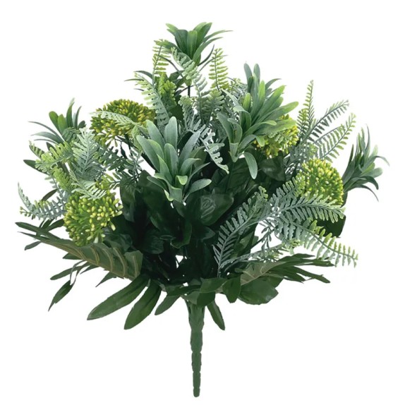 MΠΟΥΚΕΤΟ ΠΡΑΣΙΝΟ ΦΤΕΡΗΣ/ΠΑΧΥΦΥΤΩΝ ΜΕ ΚΙΤΡΙΝΑ ΜΠΟΥΜΠΟΥΚΑΚΙΑ - Υ50cm 24/72ΚΙΒ – Ταιριάζει σε κάθε μοντέρνο ή επαγγελματικό χώρο | 