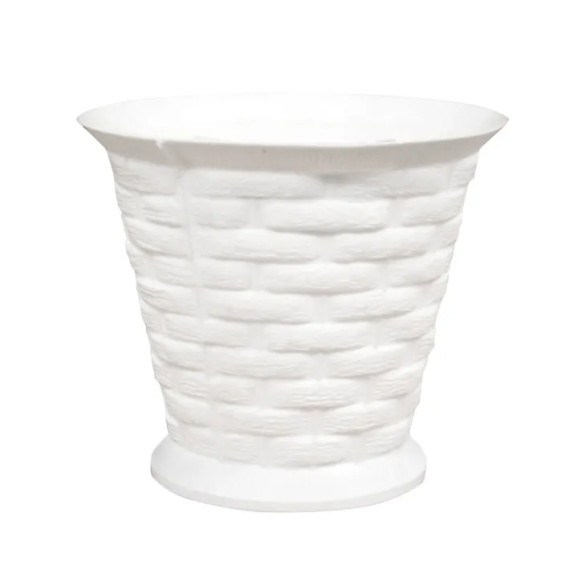 ΓΛΑΣΤΡΑΚΙ ΛΕΥΚΟ ΠΛΑΣΤΙΚΟ ΠΛΕKΤΟ ΣΤΡΟΓΓΥΛΟ - Φ12x11cm – Προσφέρει μοναδική αισθητική | iroots.gr