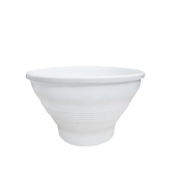 ΓΛΑΣΤΡΑΚΙ ΛΕΥΚΟ ΣΤΡΟΓΓΥΛΟ ΠΛΑΣΤΙΚΟ - Φ14x9cm – Δίνει premium χαρακτήρα στο περιβάλλον | iroots.gr