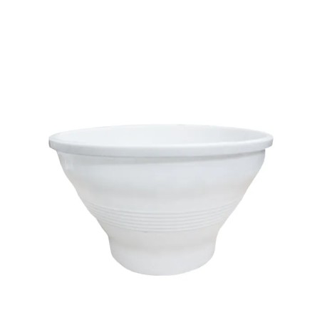 ΓΛΑΣΤΡΑΚΙ ΛΕΥΚΟ ΣΤΡΟΓΓΥΛΟ ΠΛΑΣΤΙΚΟ - Φ14x9cm – Δίνει premium χαρακτήρα στο περιβάλλον | iroots.gr