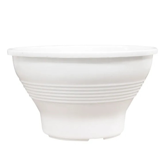 ΓΛΑΣΤΡΑΚΙ ΛΕΥΚΟ ΠΛΑΣΤΙΚΟ ΣΤΡΟΓΓΥΛΟ - Φ17x10cm – Ταιριάζει σε κάθε μοντέρνο ή επαγγελματικό χώρο | iroots.gr