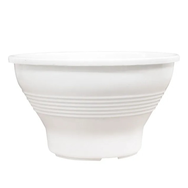 ΓΛΑΣΤΡΑΚΙ ΛΕΥΚΟ ΠΛΑΣΤΙΚΟ ΣΤΡΟΓΓΥΛΟ - Φ17x10cm – Ταιριάζει σε κάθε μοντέρνο ή επαγγελματικό χώρο | iroots.gr