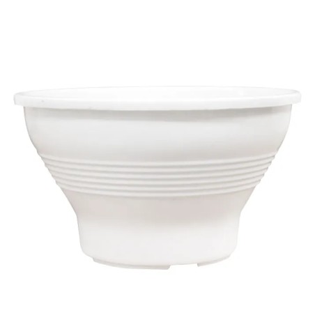 ΓΛΑΣΤΡΑΚΙ ΛΕΥΚΟ ΠΛΑΣΤΙΚΟ ΣΤΡΟΓΓΥΛΟ - Φ17x10cm – Ταιριάζει σε κάθε μοντέρνο ή επαγγελματικό χώρο | iroots.gr