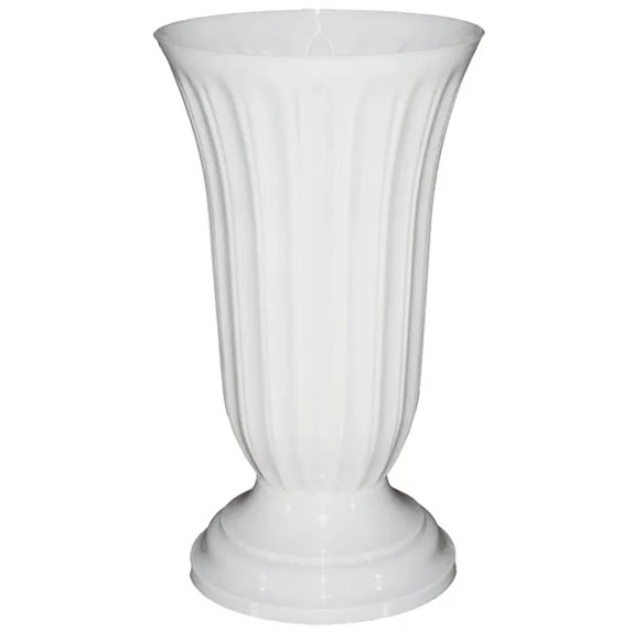 ΑΝΘΟΔΟΧΕΙΟ ΛΕΥΚΟ ΠΛΑΣΤΙΚΟ FLAKON LILIA - Φ20x35cm – Προσφέρει μοναδική αισθητική | iroots.gr