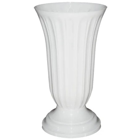 ΑΝΘΟΔΟΧΕΙΟ ΛΕΥΚΟ ΠΛΑΣΤΙΚΟ FLAKON LILIA - Φ20x35cm – Προσφέρει μοναδική αισθητική | iroots.gr