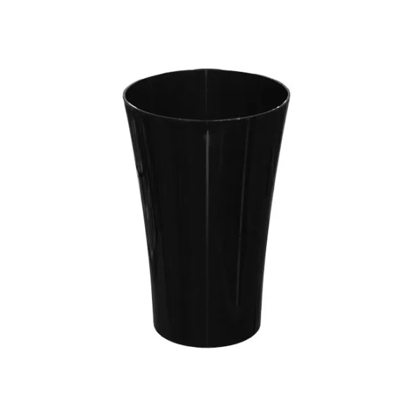 ΑΝΘΟΔΟΧΕΙΟ ΜΑΥΡΟ ΠΛΑΣΤΙΚΟ FLAΚON ORCHIDEA - Φ14x21cm – Αναβαθμίζει άμεσα τον χώρο σου | iroots.gr