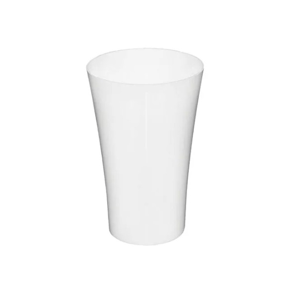 ΑΝΘΟΔΟΧΕΙΟ ΛΕΥΚΟ ΠΛΑΣΤΙΚΟ FLAΚON ORCHIDEA - Φ14x21cm – Δημιουργεί αίσθηση πολυτέλειας χωρίς κόπο | iroots.gr