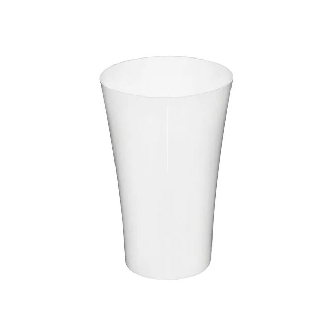 ΑΝΘΟΔΟΧΕΙΟ ΛΕΥΚΟ ΠΛΑΣΤΙΚΟ FLAΚON ORCHIDEA - Φ14x21cm – Δημιουργεί αίσθηση πολυτέλειας χωρίς κόπο | iroots.gr