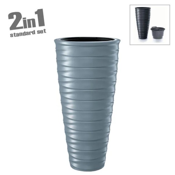 ΚΑΣΠΩ (2 ΣΕ 1) ΓΚΡΙ FREZE ΚΩΝΟΣ ΣΤΡΟΓΓΥΛΟ Φ38.3x76.5cm 1/2ΚΙΒ – Προσφέρει μοναδική αισθητική | iroots.gr