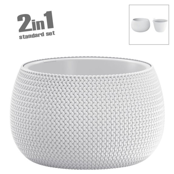 ΚΑΣΠΩ-ΓΛΑΣΤΡΑ (2 ΣΕ 1) ΛΕΥΚΟ ΣΤΡΟΓΓΥΛΟ SPLOFY BOWL Φ47.8x30cm 1/2ΚΙΒ – Δίνει premium χαρακτήρα στο περιβάλλον | iroots.gr