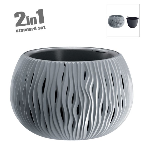 ΚΑΣΠΩ-ΓΛΑΣΤΡΑ (2 ΣΕ 1) ΓΚΡΙ SANDY BOWL Φ47.8x30cm 1/2ΚΙΒ – Ταιριάζει σε κάθε μοντέρνο ή επαγγελματικό χώρο | iroots.gr