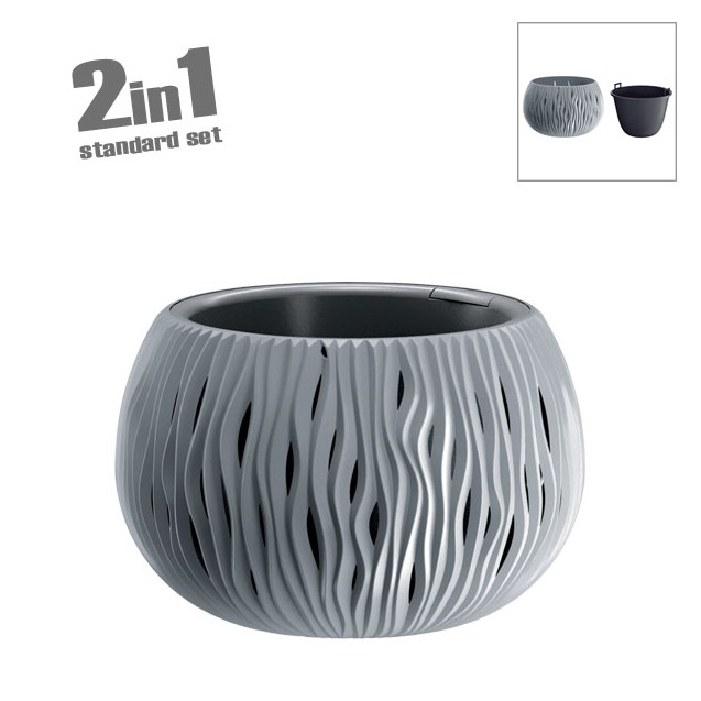 ΚΑΣΠΩ-ΓΛΑΣΤΡΑ (2 ΣΕ 1) ΓΚΡΙ SANDY BOWL Φ47.8x30cm 1/2ΚΙΒ – Ταιριάζει σε κάθε μοντέρνο ή επαγγελματικό χώρο | iroots.gr