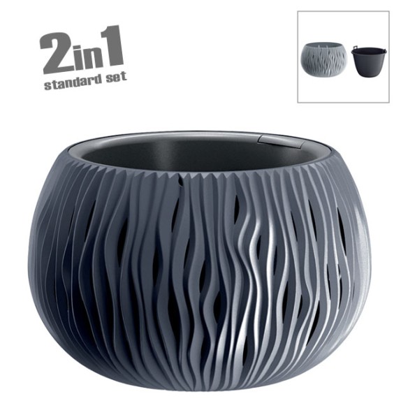 ΚΑΣΠΩ-ΓΛΑΣΤΡΑ (2 ΣΕ 1) ΑΝΘΡΑΚΙ SANDY BOWL Φ47.8x30cm 1/2ΚΙΒ – Ταιριάζει σε κάθε μοντέρνο ή επαγγελματικό χώρο | iroots.gr