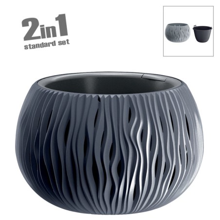 ΚΑΣΠΩ-ΓΛΑΣΤΡΑ (2 ΣΕ 1) ΑΝΘΡΑΚΙ SANDY BOWL Φ47.8x30cm 1/2ΚΙΒ – Ταιριάζει σε κάθε μοντέρνο ή επαγγελματικό χώρο | iroots.gr