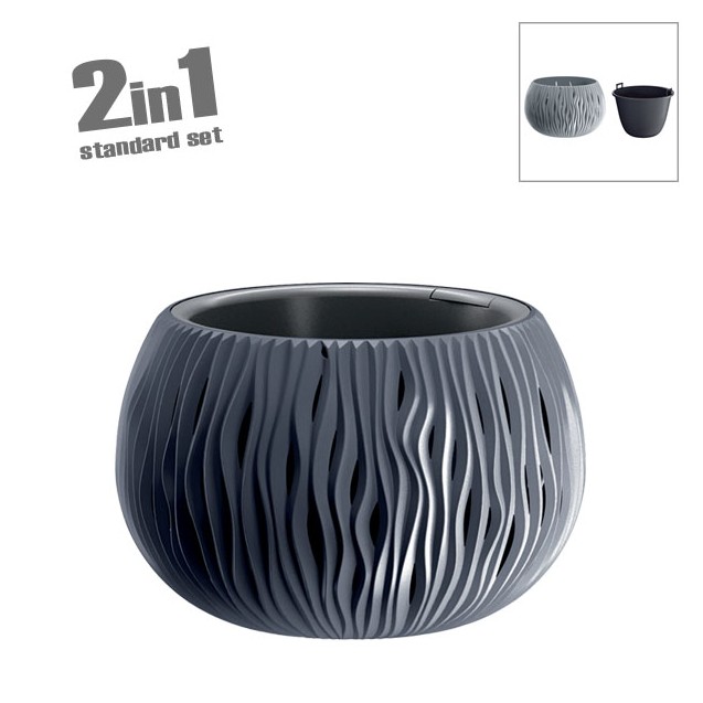 ΚΑΣΠΩ-ΓΛΑΣΤΡΑ (2 ΣΕ 1) ΑΝΘΡΑΚΙ SANDY BOWL Φ47.8x30cm 1/2ΚΙΒ – Ταιριάζει σε κάθε μοντέρνο ή επαγγελματικό χώρο | iroots.gr