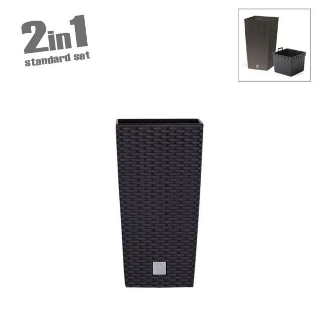 ΚΑΣΠΩ-ΓΛΑΣΤΡΑ (2 ΣΕ 1) ΑΝΘΡΑΚΙ RATO SQUARE ΤΕΤΡΑΓΩΝΗ 26.5x26.5x50cm 1/5KIB