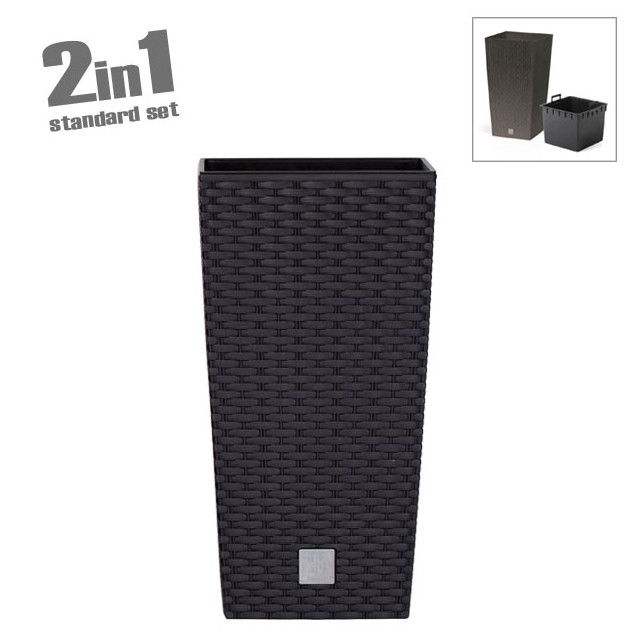 ΚΑΣΠΩ-ΓΛΑΣΤΡΑ (2 ΣΕ 1) ΑΝΘΡΑΚΙ RATO SQUARE ΤΕΤΡΑΓΩΝΗ 40x40x75cm 1/3KIB – Δίνει premium χαρακτήρα στο περιβάλλον | iroots.gr