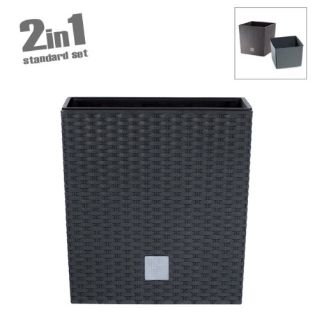 ΚΑΣΠΩ-ΓΛΑΣΤΡΑ (2 ΣΕ 1) ΑΝΘΡΑΚΙ RATO LOW ΤΕΤΡΑΓΩΝΗ 40x40x40.8cm 1/3KIB – Δίνει premium χαρακτήρα στο περιβάλλον | iroots.gr