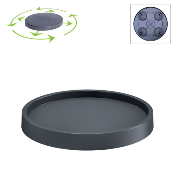 ΠΙΑΤΟ ΓΛΑΣΤΡΑΣ ΜΕ ΡΟΔΑΚΙΑ ΑΝΘΡΑΚΙ SAUCER ROUND 360 ΓΛΑΣΤΡΑΣ ΣΤΡΟΓΓΥΛΟ Φ29.2x5.7cm 8/32ΚΙΒ – Δίνει premium χαρακτήρα στο περιβάλλ