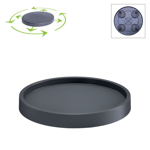 ΠΙΑΤΟ ΓΛΑΣΤΡΑΣ ΜΕ ΡΟΔΑΚΙΑ ΑΝΘΡΑΚΙ SAUCER ROUND 360 ΓΛΑΣΤΡΑΣ ΣΤΡΟΓΓΥΛΟ Φ29.2x5.7cm 8/32ΚΙΒ – Δίνει premium χαρακτήρα στο περιβάλλ