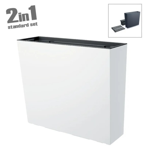 ΖΑΡΝΤΙΝΙΕΡΑ (2 ΣΕ 1) ΠΛΑΣΤΙΚΗ ΛΕΥΚΟ URBI CASE T - 77x23.5x68.6cm 2/20KIB – Ταιριάζει σε κάθε μοντέρνο ή επαγγελματικό χώρο | iro