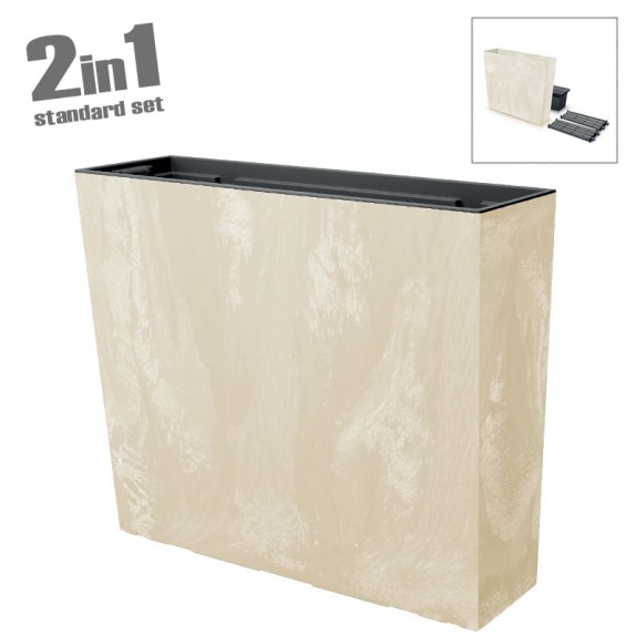 ΖΑΡΝΤΙΝΙΕΡΑ (2 ΣΕ 1) ΕΚΡΟΥ BETON EFFECT URBI CASE - 77x23.5x68.6cm 2/20KIB – Δίνει premium χαρακτήρα στο περιβάλλον | iroots.gr