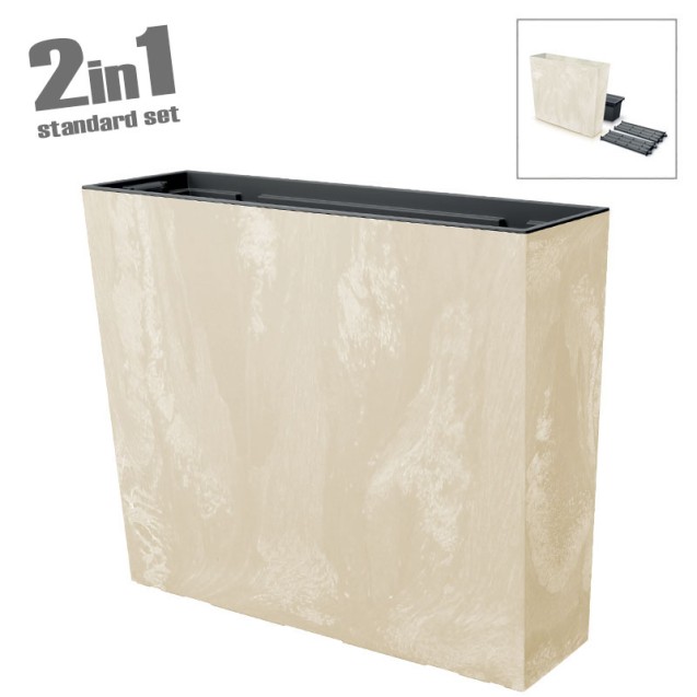 ΖΑΡΝΤΙΝΙΕΡΑ (2 ΣΕ 1) ΕΚΡΟΥ BETON EFFECT URBI CASE - 77x23.5x68.6cm 2/20KIB – Δίνει premium χαρακτήρα στο περιβάλλον | iroots.gr