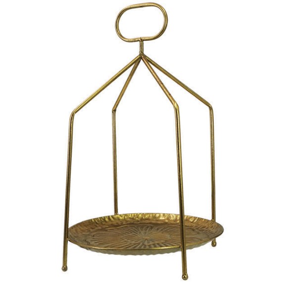 ΜΕΤΑΛΛΙΚΟΣ ΔΙΣΚΟΣ ΧΡΥΣΟ ΣΤΡΟΓΓΥΛΟΣ ΜΕ ΛΑΒΗ ΚΑΙ ΠΟΔΙΑ Φ29.5x46.5cm 2/ΚΙΒ – Προσφέρει μοναδική αισθητική | iroots.gr