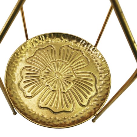 ΜΕΤΑΛΛΙΚΟΣ ΔΙΣΚΟΣ ΧΡΥΣΟ ΣΤΡΟΓΓΥΛΟΣ ΜΕ ΛΑΒΗ ΚΑΙ ΠΟΔΙΑ Φ29.5x46.5cm 2/ΚΙΒ – Προσφέρει μοναδική αισθητική | iroots.gr