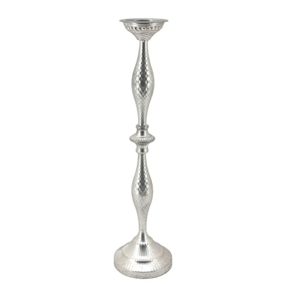 ΜΕΤΑΛΛIKO ΚΗΡΟΠΗΓΕΙΟ ΑΣΗΜΙ ΨΗΛΟ ΚΑΜΠΥΛΕΣ - Φ15x62cm 6/ΚΙΒ – Δίνει premium χαρακτήρα στο περιβάλλον | iroots.gr