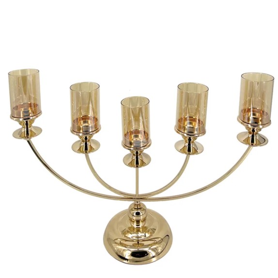 ΜΕΤΑΛΛΙΚΟ ΚΗΡΟΠΗΓΙΟ ΧΡΥΣΟ ΚΛΑΣΙΚΟ ΜΕ ΓΥΑΛΙ X5 - 68x20x44cm 1/KIB – Ταιριάζει σε κάθε μοντέρνο ή επαγγελματικό χώρο | iroots.gr