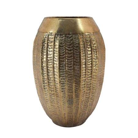 ΜΕΤΑΛΛΙΚΟ ΒΑΖΟ ΧΡΥΣΟ ΠΑΛΑΙΩΜΕΝΟ ΑΝΑΓΛΥΦΟ ΦΟΛΙΔΩΤΟ - Φ29x43cm 2/ΚΙΒ – Δίνει premium χαρακτήρα στο περιβάλλον | iroots.gr