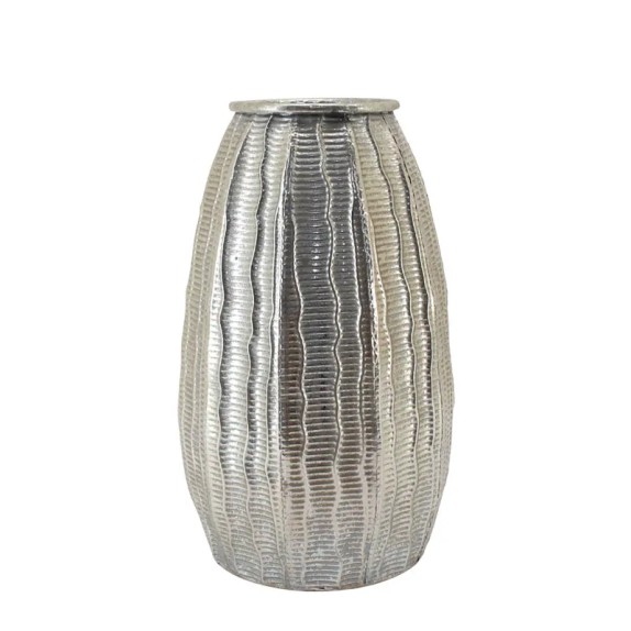 ΜΕΤΑΛΛΙΚΟ ΒΑΖΟ ΑΣΗΜΙ ΠΑΛΑΙΩΜΕΝΟ ΑΝΑΓΛΥΦΟ ΓΡΑΜΜΩΤΟ - Φ23.5x39.5cm 2/ΚΙΒ – Αναβαθμίζει άμεσα τον χώρο σου | iroots.gr