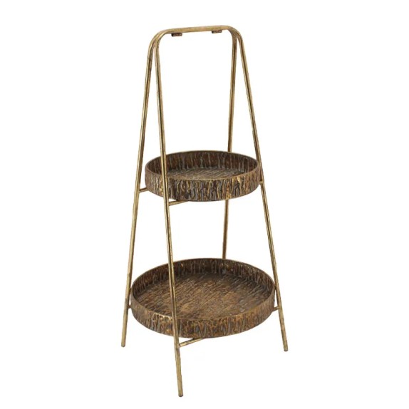 ΜΕΤΑΛΛΙΚΟΣ 2ΠΛΟΣ ΔΙΣΚΟΣ ΣΚΑΛΑ ΧΡΥΣΟ ΑΝΤΙΚΕ - Φ33x72cm 2/ΚΙΒ – Ταιριάζει σε κάθε μοντέρνο ή επαγγελματικό χώρο | iroots.gr