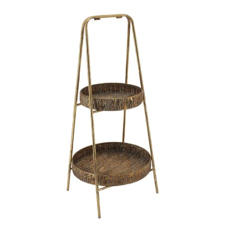 ΜΕΤΑΛΛΙΚΟΣ 2ΠΛΟΣ ΔΙΣΚΟΣ ΣΚΑΛΑ ΧΡΥΣΟ ΑΝΤΙΚΕ - Φ33x72cm 2/ΚΙΒ – Ταιριάζει σε κάθε μοντέρνο ή επαγγελματικό χώρο | iroots.gr