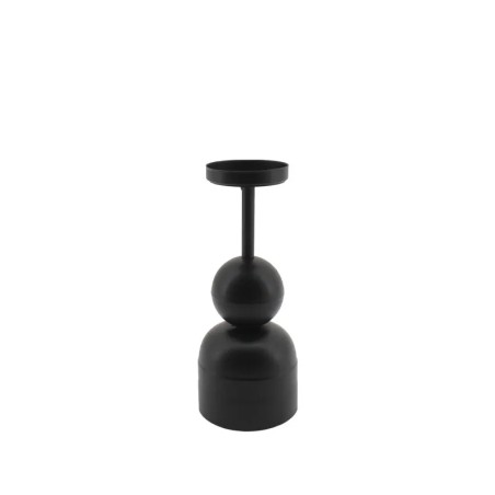 ΜΕΤΑΛΛΙΚΟ ΚΗΡΟΠΗΓΙΟ ΜΑΥΡΟ ΣΤΡΟΓΓΥΛΟ ΣΦΑΙΡA/ΒΑΣΗ ΚΟΝΤΟ - Φ8.5x21cm 8/KIB – Δίνει premium χαρακτήρα στο περιβάλλον | iroots.gr