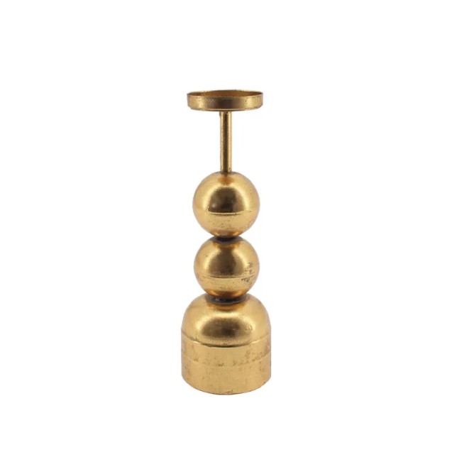 ΜΕΤΑΛΛΙΚΟ ΚΗΡΟΠΗΓΙΟ ΧΡΥΣΟ ΣΤΡΟΓΓΥΛΟ ΣΦΑΙΡA/ΒΑΣΗ ΨΗΛΟ - Φ8.5x26.5cm 8/KIB – Αναβαθμίζει άμεσα τον χώρο σου | iroots.gr