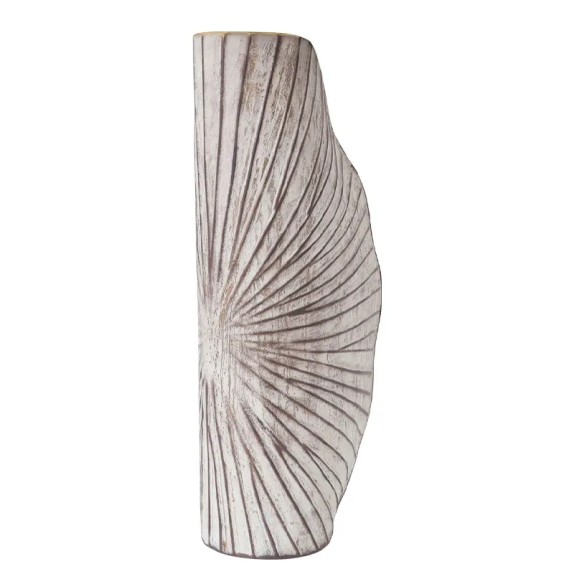 ΜΕΤΑΛΛΙΚΟ ΒΑΖΟ ΚΑΦΕ ΠΑΛΑΙΩΜΕΝΟ ΗΜΙΚΥΚΛΙΚΟ ΓΡΑΜΜΕΣ - 22.9x48.9x11.4cm 4/KIB – Δίνει premium χαρακτήρα στο περιβάλλον | iroots.gr