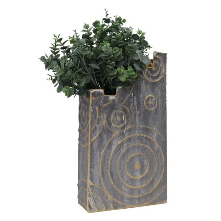 ΜΕΤΑΛΛΙΚΟ ΒΑΖΟ ΧΡΥΣΟ/ΓΚΡΙ ΚΥΚΛΟΙ - 24.1x43.8x10.2cm 4/KIB – Ταιριάζει σε κάθε μοντέρνο ή επαγγελματικό χώρο | iroots.gr